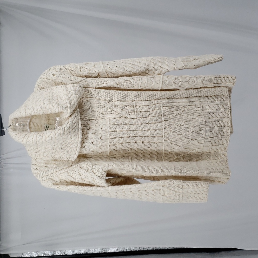 Kilronan Knitwear Marina Wool Cream Ivory Asymmetrical Cardigan